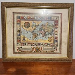 Flat Earth / Map Of The World - 19"×23"