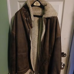 Wilsons Leather Vintage 90s B3 Aviator Sherpa Lined Mens Jacket