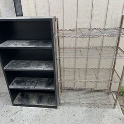 2 Metal Racks Or Shelfs For Storage Both About 5 Ft Tall