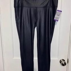 NEW WITH TAGS Spring + Mercer Women's Black Faux Leather Legging Size XXL MUST PICK UP 