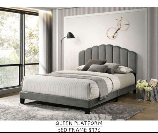 QUEEN PLATFORM BED FRAME NO MATTRESS