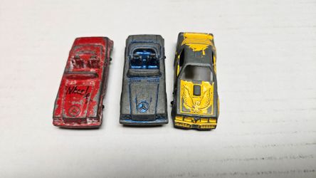 Vintage Tootsietoy Midgets Lot (3) - 1970s Pontiac Firebird & Mercedes 450SL
