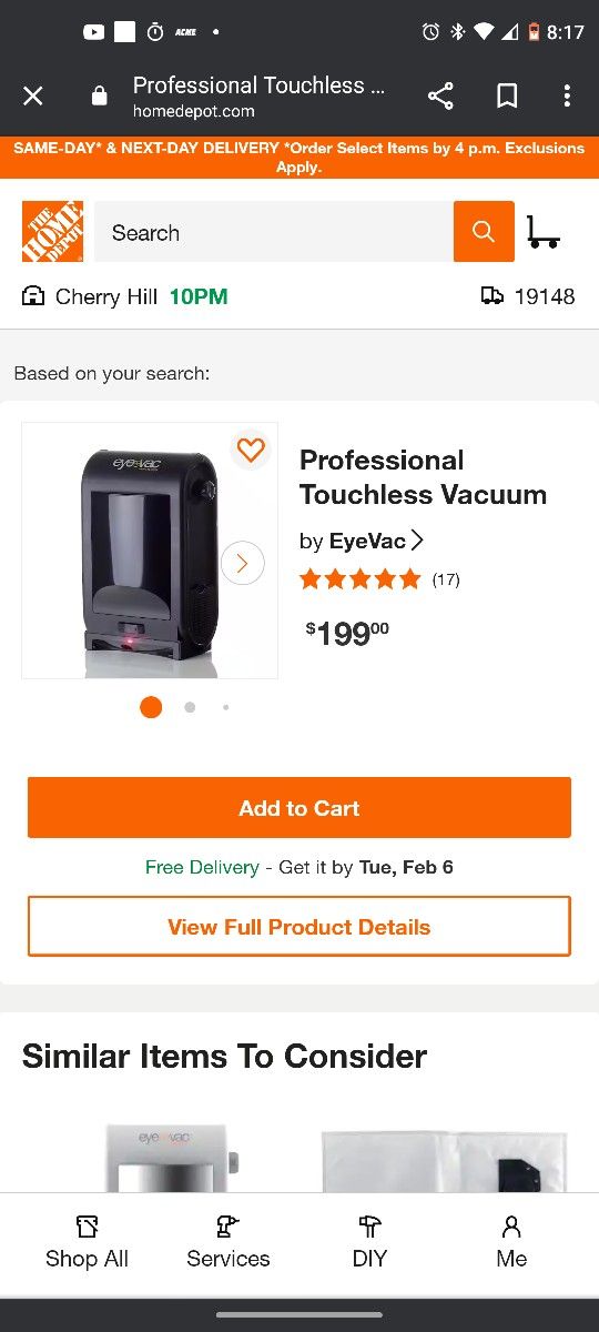 Professional (Eye Vac) Vacuum. *Like New* Cleaning & Janitorial supplies