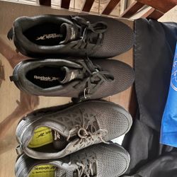 2 Reebok Work Shoes Grey Size 9 Black Size 10 