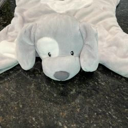Baby Gund Gray Spunky Comfy Cozy Security Blanket Dog 