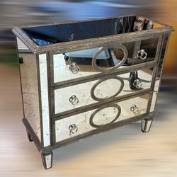 Pier 1 Mirrored 3-Drawer Dresser And Nightstand 