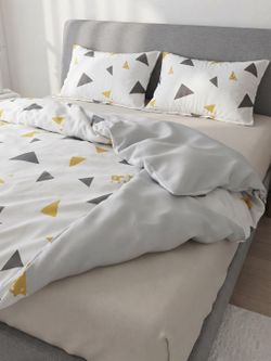 Modern Triangle Duvet Set-Soft w/2 Pillowcases King