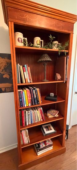 Solid Wood Bookcase with Inlay Detail