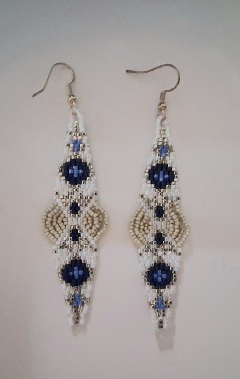 Beaded Geometric Earrings