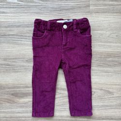 Burgundy Corduroy Skinny Pants – Toddler Girls 12–18M