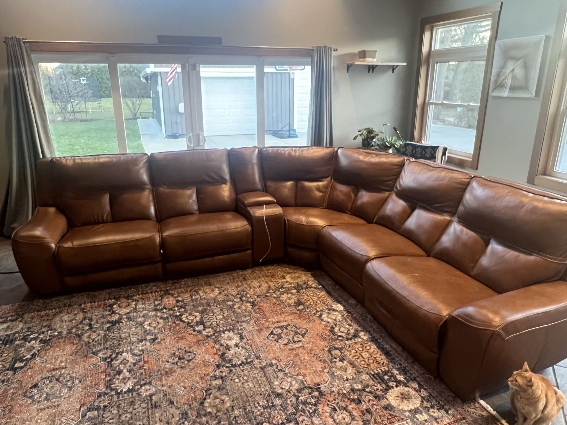 Leather sectional - 6pc, 110” X 104”