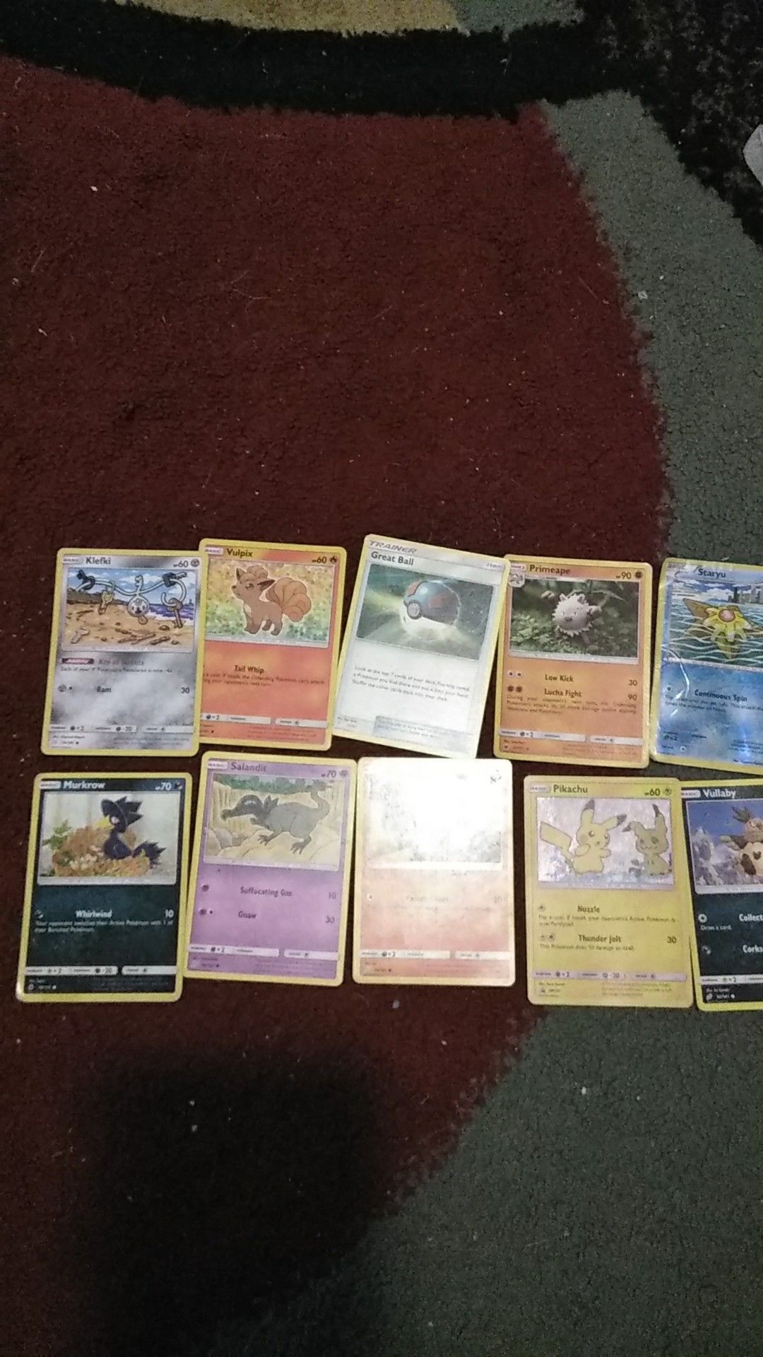 Selling 10 pokémon cards