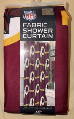 NEW Northwest NFL WASHINGTON REDSKINS Licensed Fabric Shower Curtain RARE