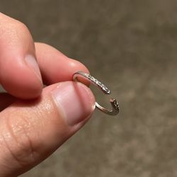 Sterling Silver, Real Diamond Clamp Ring 
