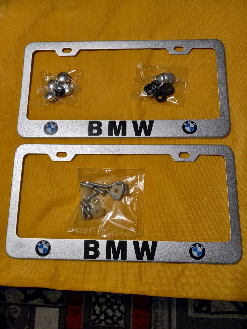 Silver License Plate Holder For BMW