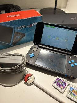New Nintendo Black & Turquoise  2DS XL with Extra Games BUNDLE
