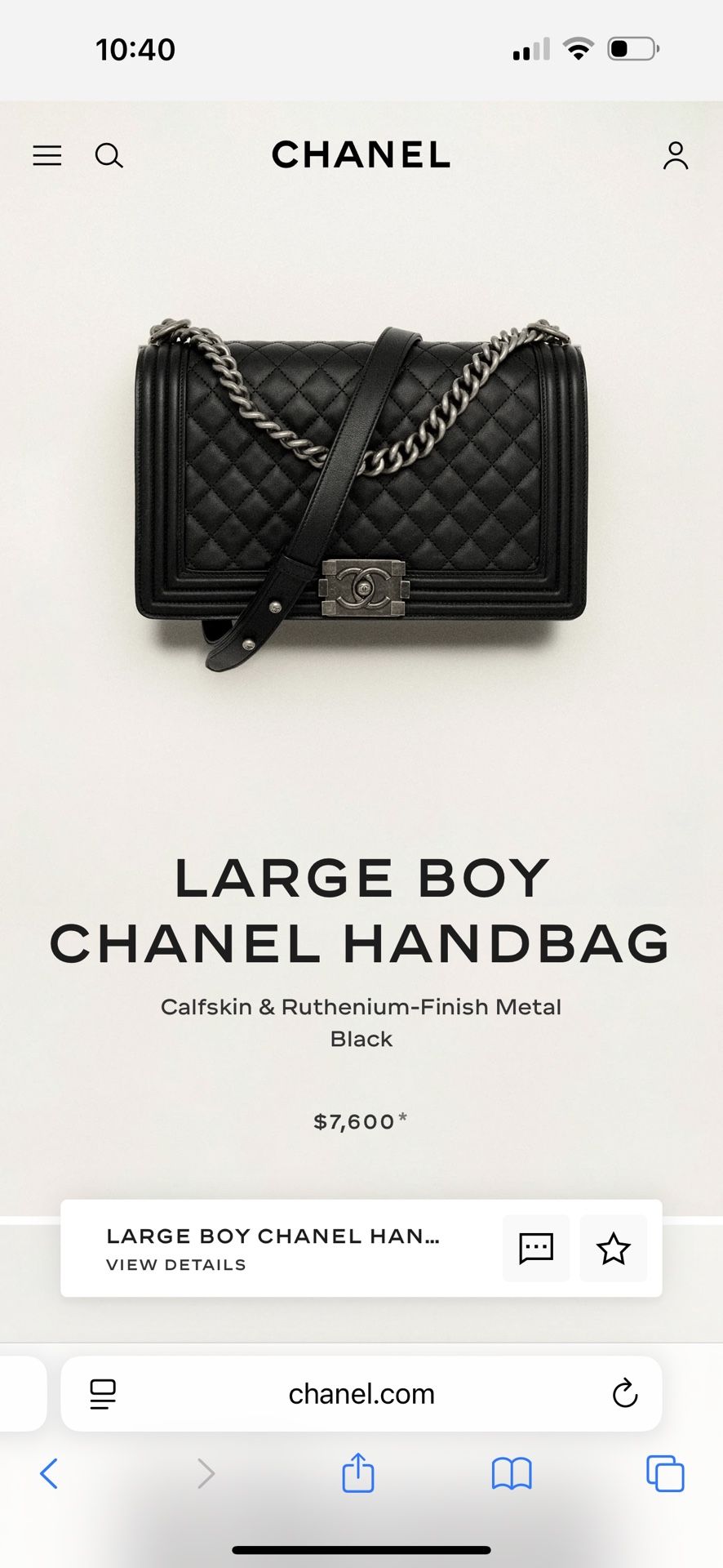 Chanel Caviar Large Boy Bag New