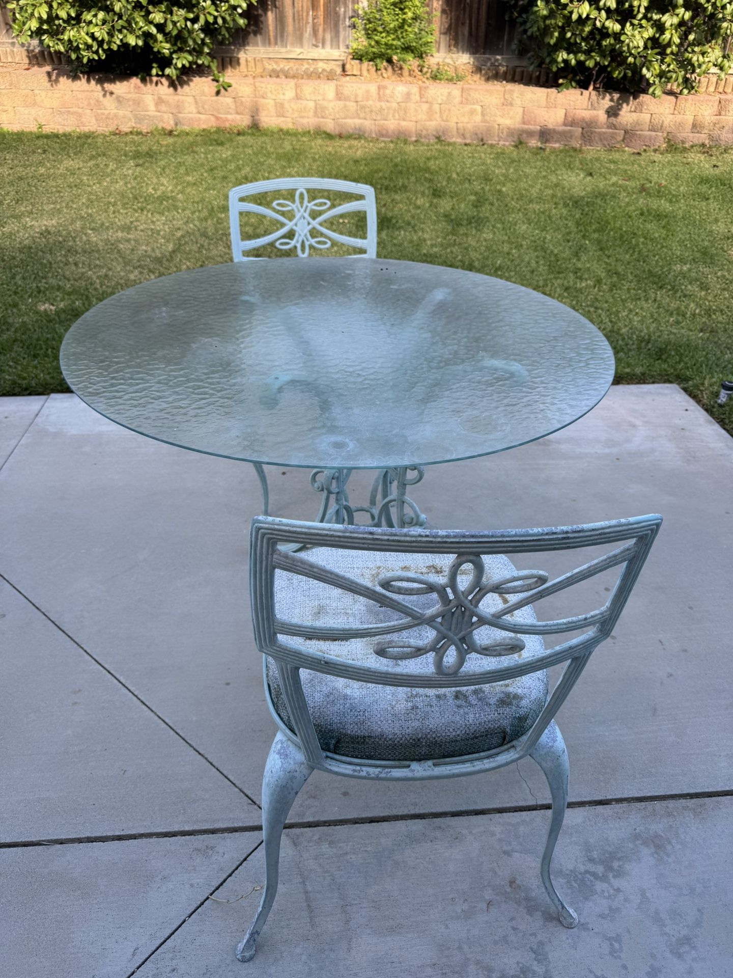 Iron & Glass Table Set