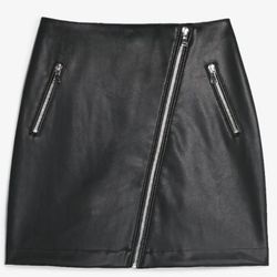 Express Black Faux Leather Skirt