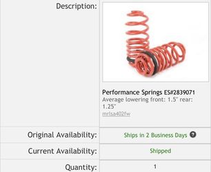 Megan Racing Lowering Springs 1.25 Inch