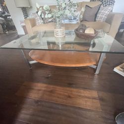 Modern Ethan Allen Glass Top Coffee Table