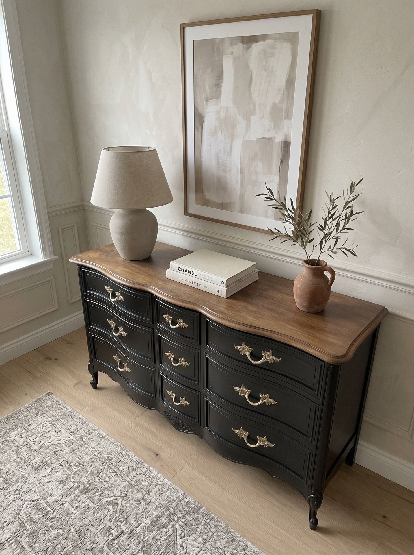 Vintage French Provincial Dresser 9 Drawer Solid Wood