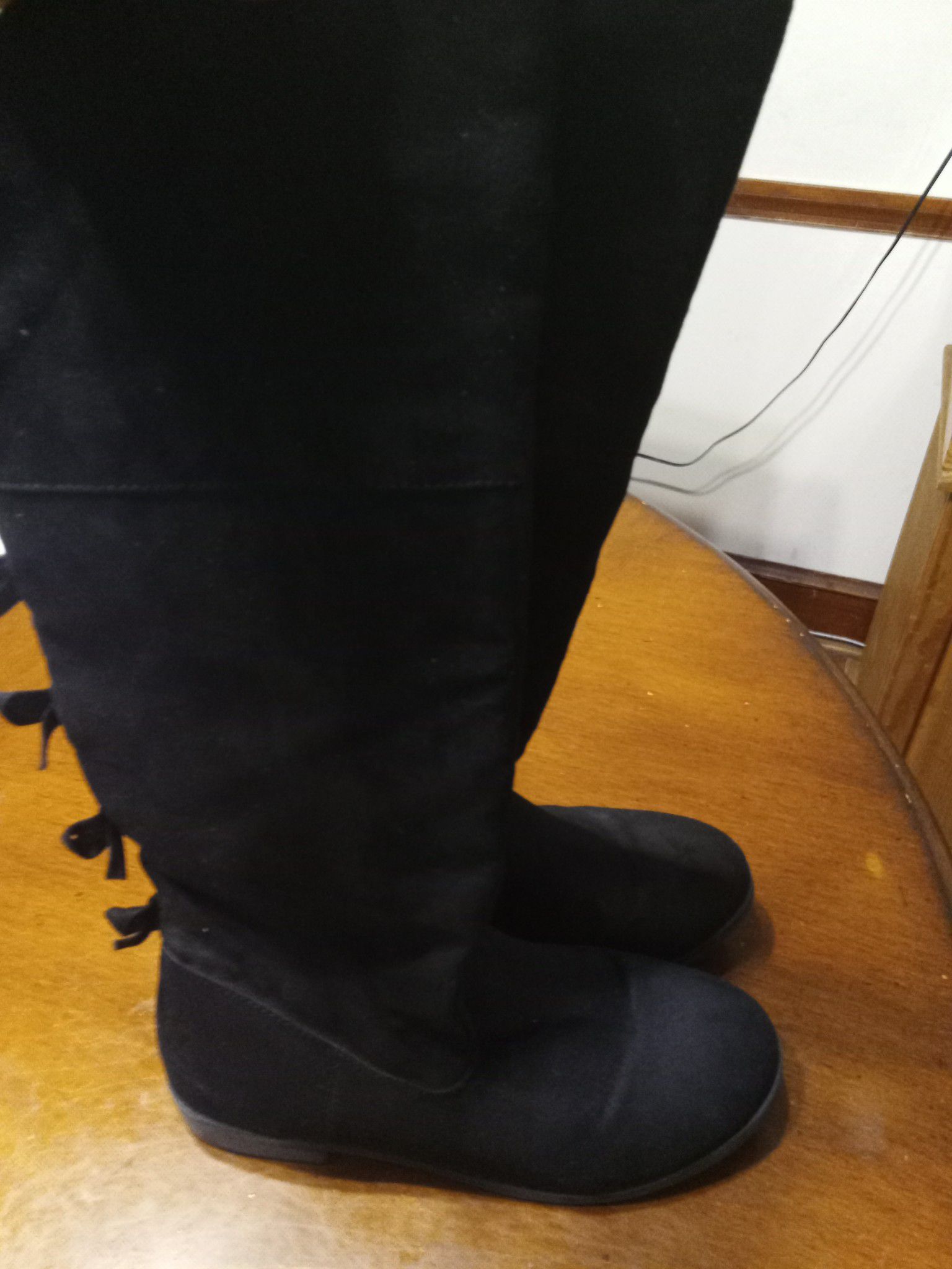Cat &Jack girls black tall boots sz4