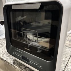 Midea MDC17P0ABB Portable Countertop Mini 1.32Gal Built-in Water Tank, No Hookup Needed, 6 Programs, 360° Dual Spray, 162℉ High-Temp& Air-Refresh Func