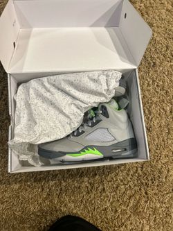 Air Jordan 5 retro Silver/Green Bean-Flint Grey Argent/Haricot Vert