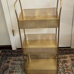 Gold Metal Stand Great For A Bathroom 