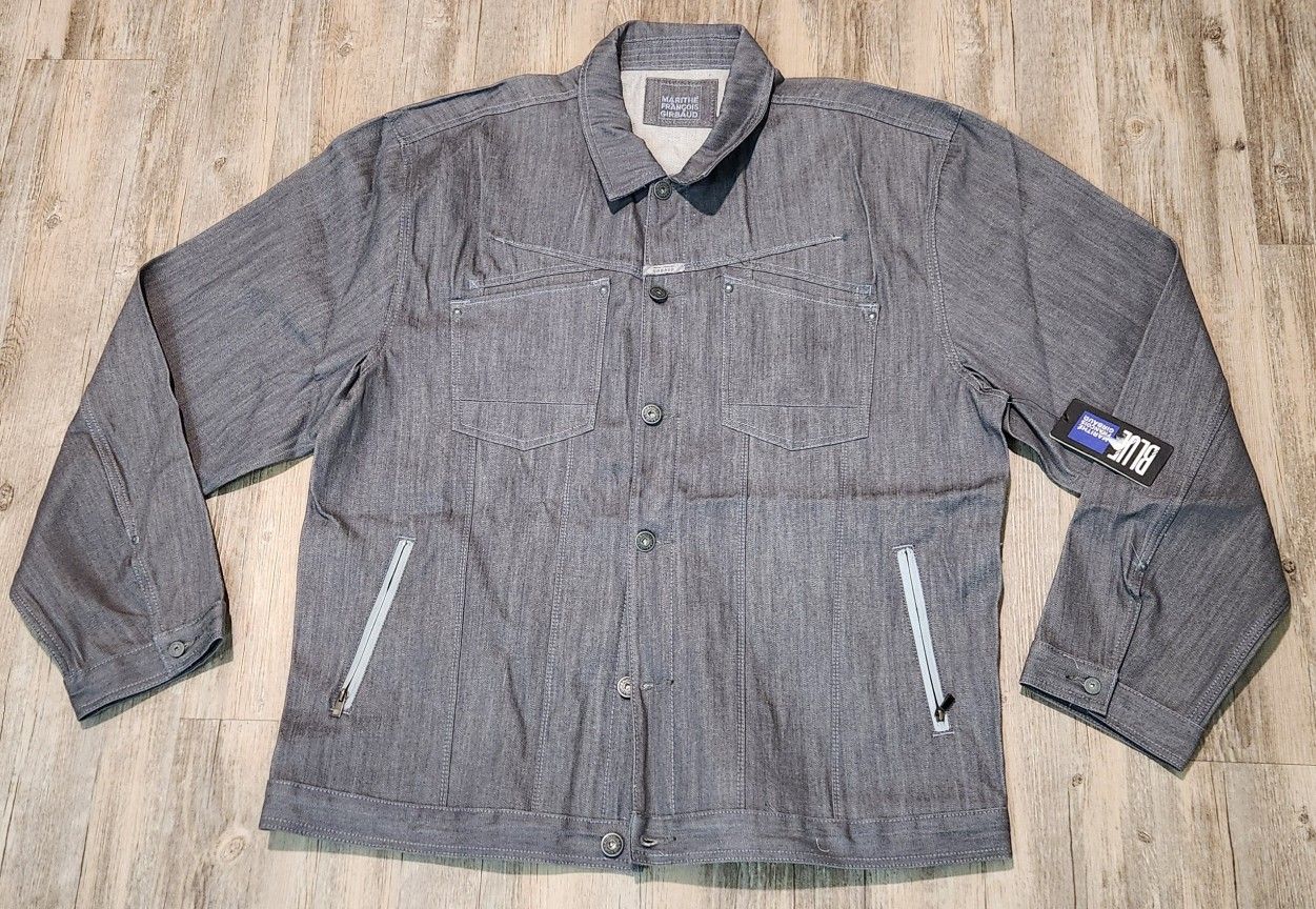 Vintage Marithe Francois Girbaud Gray Denim Trucker Jacket size (4XL) Fits 3XL