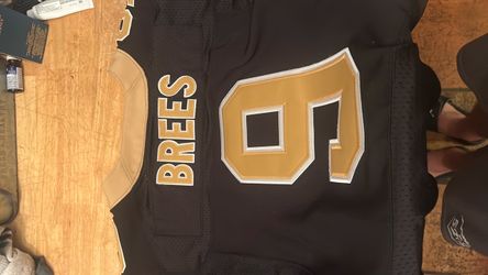 Drew Bree’s black alternate home jersey black gold white mens large