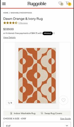 6x9 Dawn Orange & Ivory Rug