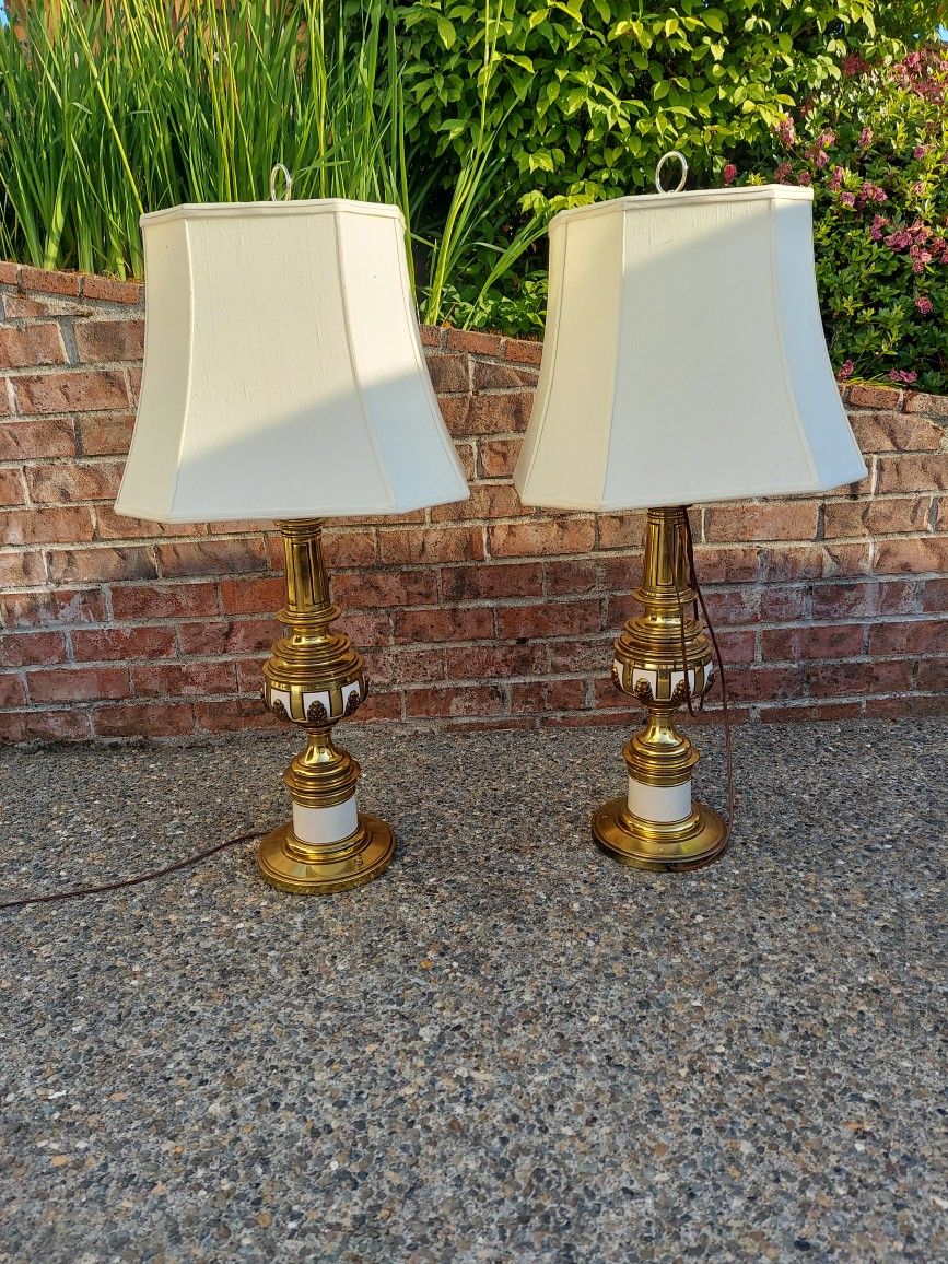 Brass Lamps Heavy Brass With Wheat Head Motif