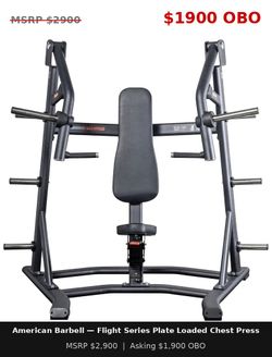 $1800 OBO Flight Series Plate Loaded Chest Press