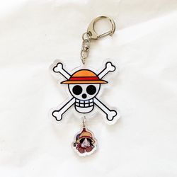 Anime One Piece Acrylic Luffy Keychain