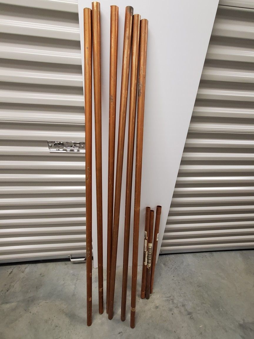 Six 5 Foot Copper Pipes