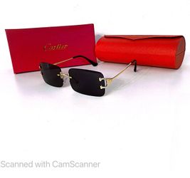 New CR Sunglasses 😎🕶️ Rectangular  Black Gold