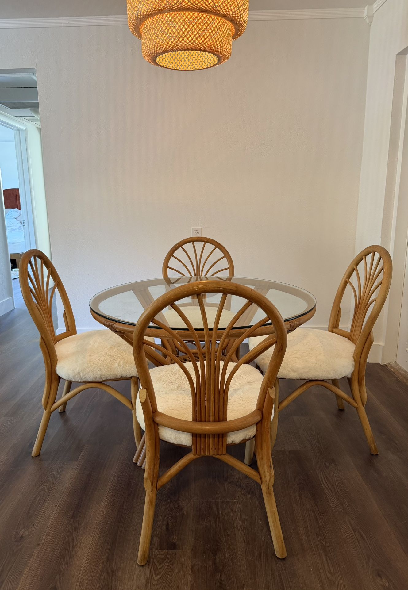 Rattan Table w/ 4 Chairs