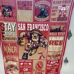 NFL San Francisco 49's  Marque Light Weight Fleece Throw Blanket (50" X 60")