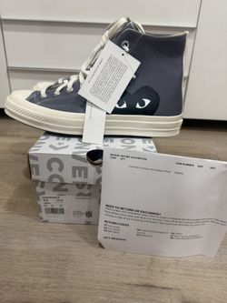 converse chuck taylor all star hi cdg play grey size 8.5 new