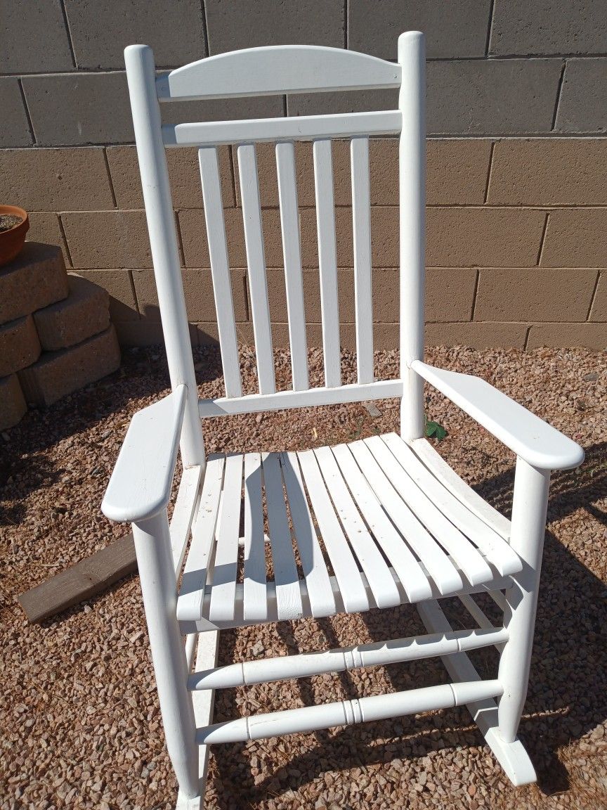Rocking Chair,White,Wooden,Wood
