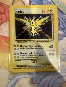 Zapdos Holo Pokemon Base Set Unlimited 