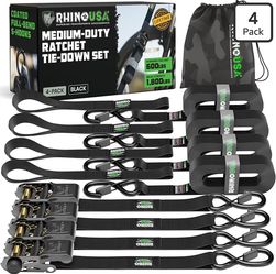 Brand New Rhino USA Medium Duty Ratchet Straps And Tie Downs