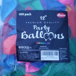 Balloons Rainbow Set (100 Pack) 12 Inches, Assorted Bright Colors, Made With Strong Multicolored Latex, For Helium Or Air Use. Kids Birthday Party Dec