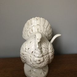 Thanksgiving Turkey Cranberry Dish & Ladle Made of Glass Williams & Sonoma