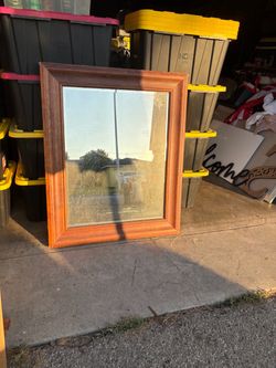 Wood frame mirror