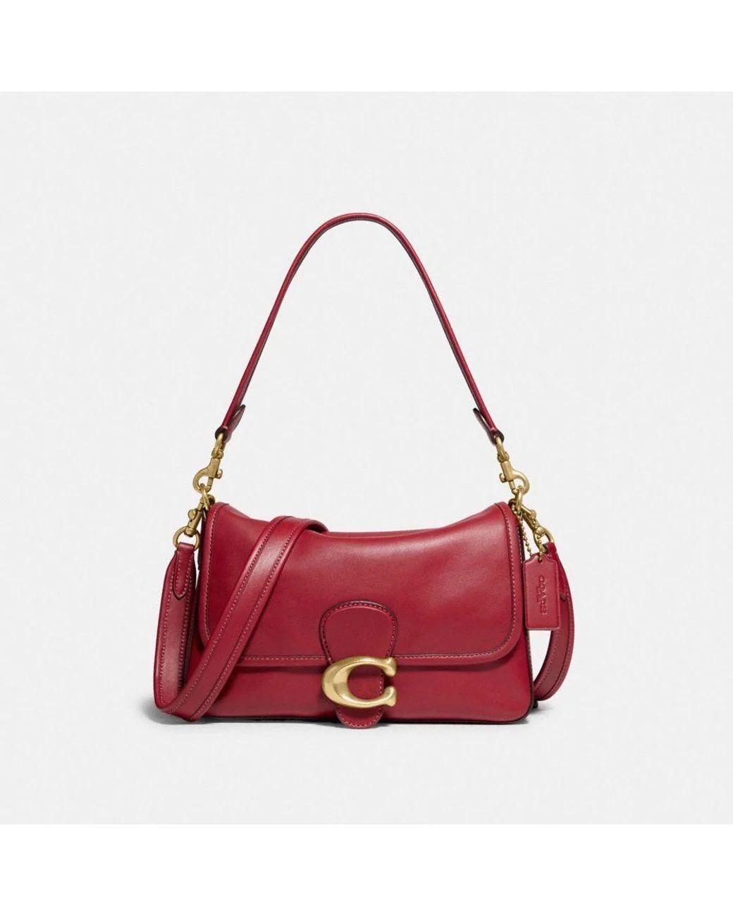 Tabby Medium Soft Leather Shoulder Bag In Red