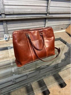 Leather tote handbag