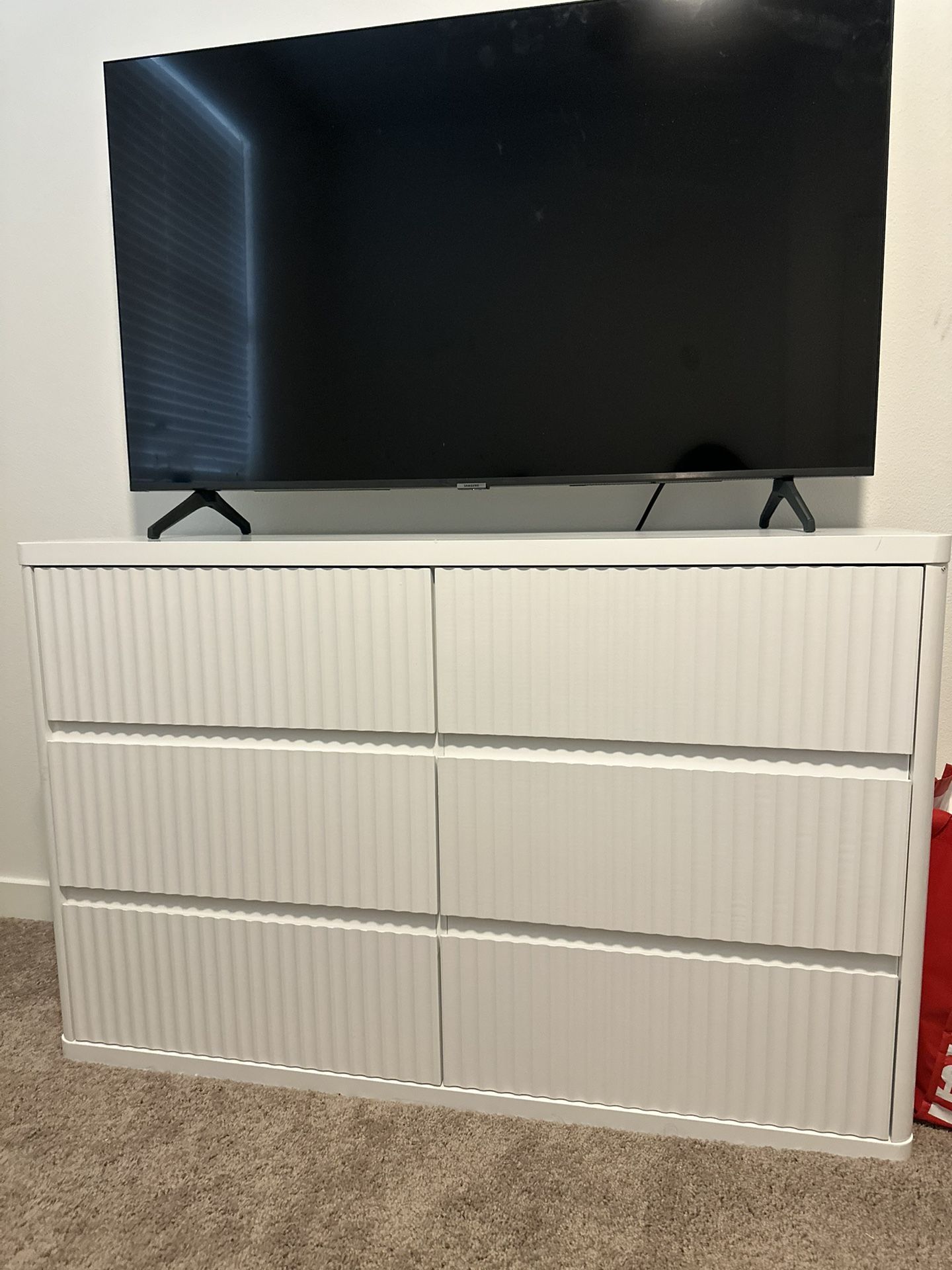 White Fluted Dresser